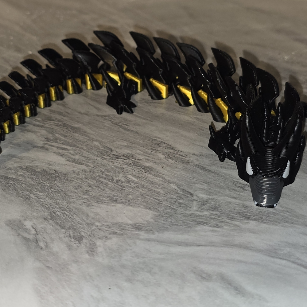 Black and Yellow 3D Printed Marvel Dragon